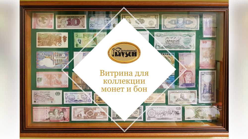 Видео Витрина для монет и бон (без стеклянной дверцы и корпуса), 80 см x 50 см, вертикал.
